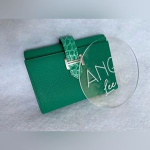 Brand New HERMES Bearn Tri-Fold Wallet Vert Jade Epsom Alligator Touch PHW
